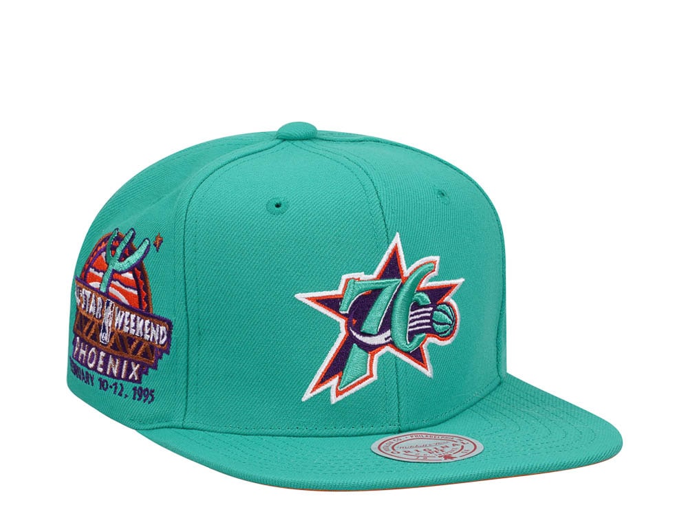 Mitchell & Ness Philadelphia 76ers Desert Green Hardwood Classic All Star Weekend Snapback Casquette