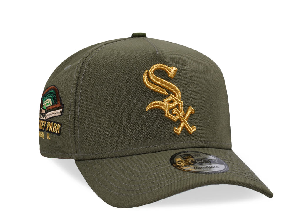 New Era Chicago White Sox Comiskey Park Olive Gold 9Forty A Frame Snapback Casquette