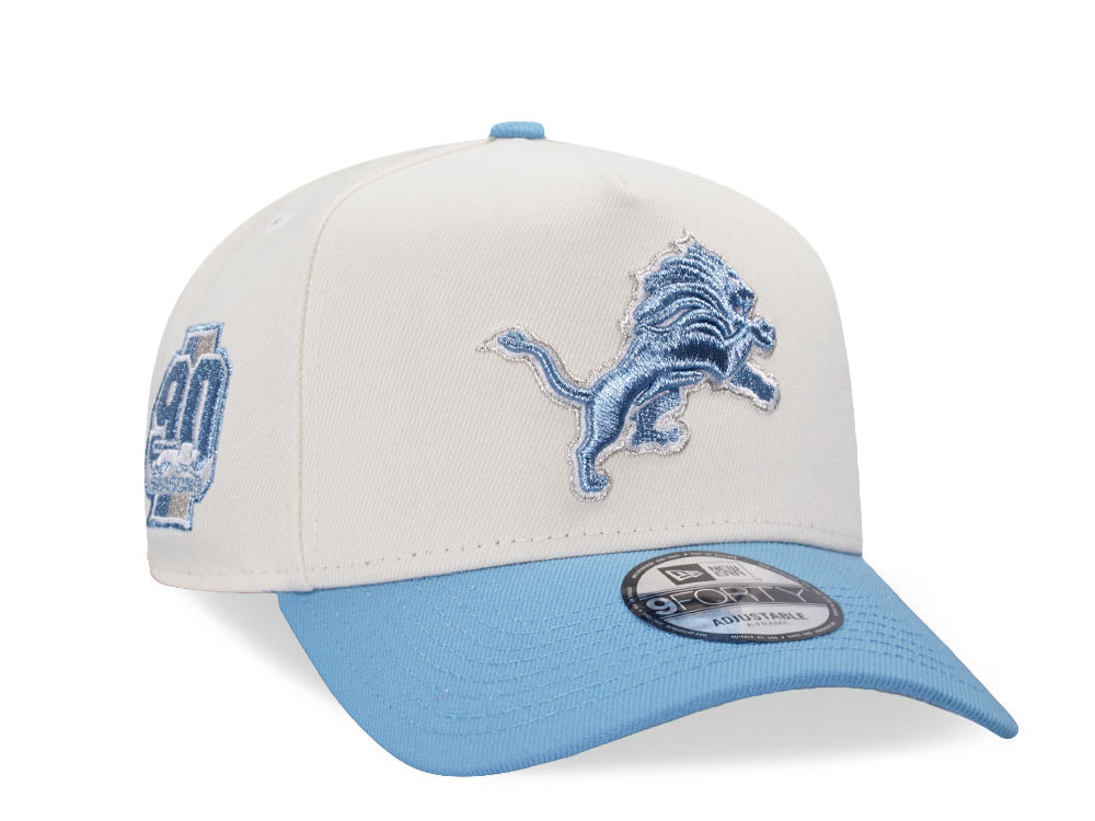 New Era Detroit Lions 90 Seasons Chrome Metallic Two Tone Edition 9Forty A Frame Snapback Casquette