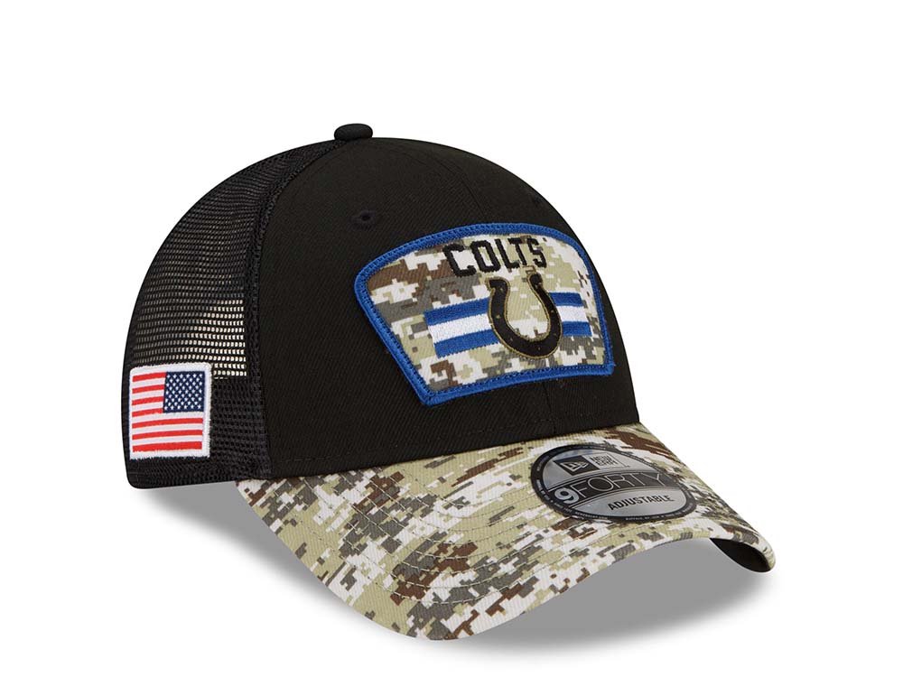 New Era Indianapolis Colts Salute to Service 21 9Forty Trucker Snapback Casquette