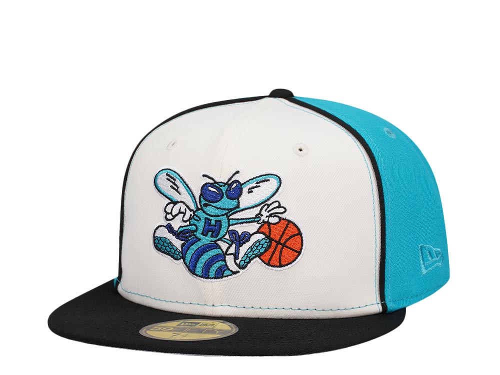 New Era Charlotte Hornets Chrome Black Teal Two Tone Edition 59Fifty Fitted Casquette