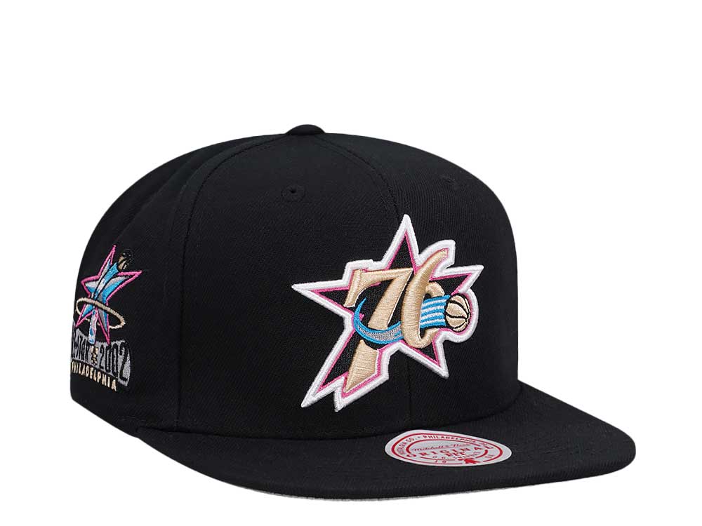 Mitchell & Ness Philadelphia 76ers All Star Game 2002 Neon Tropical Hardwood Classic Snapback Casquette