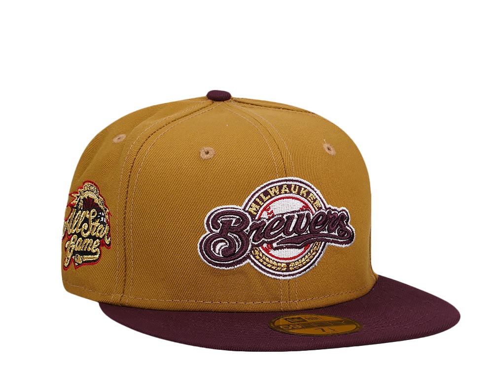 New Era Milwaukee Brewers All Star Game 2002 Old Gold Throwback Two Tone Edition 59Fifty Fitted Casquette