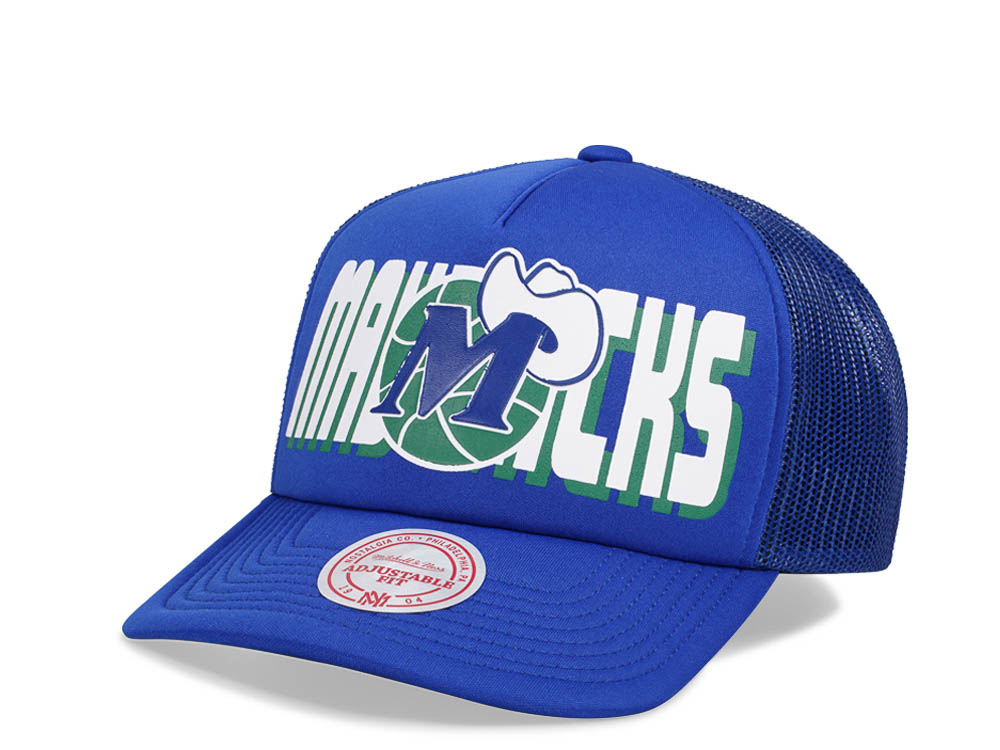 Mitchell & Ness Dallas Mavericks Blue Billboard Trucker Snapback Casquette