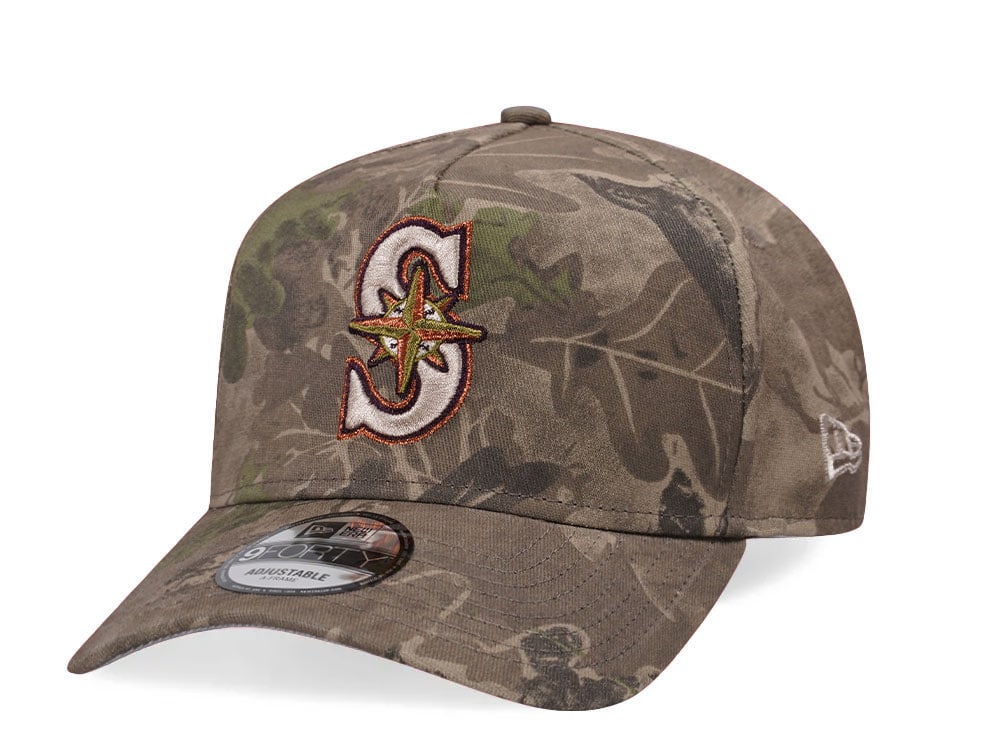 New Era Seattle Mariners Leaf Camo Copper 9Forty A Frame Snapback Casquette