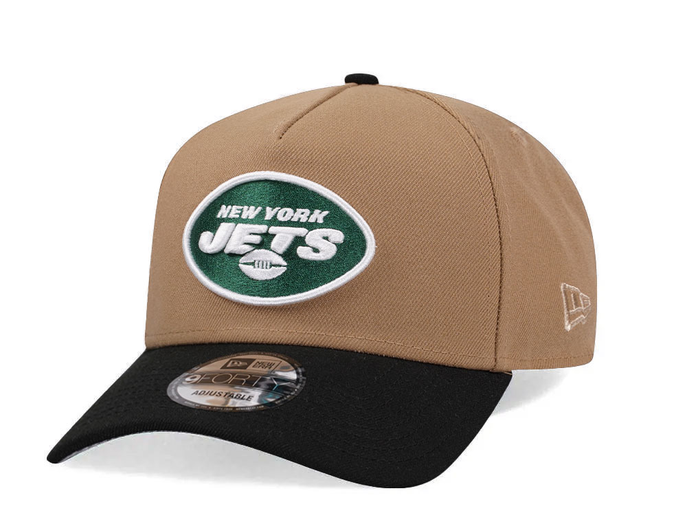 New Era New York Jets Khaki Two Tone Edition 9Forty A Frame Snapback Casquette