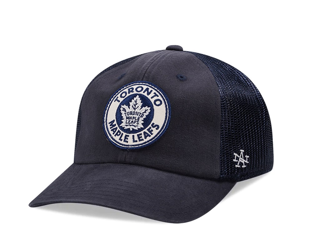 American Needle Toronto Maple Leafs Raglan Bones Navy Trucker Snapback Casquette