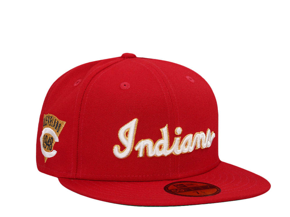 New Era Cleveland Indians 1948 Scarlet Red Throwback Edition 59Fifty Fitted Casquette