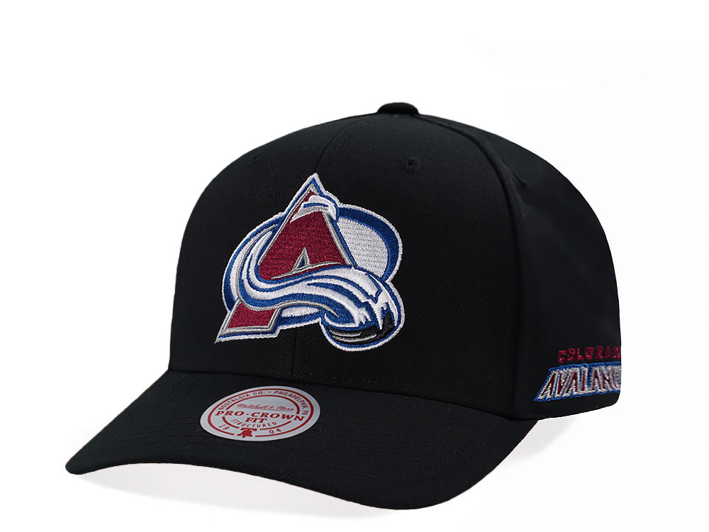 Mitchell & Ness Colorado Avalanche Pro Crown Fit Vintage Black Snapback Casquette