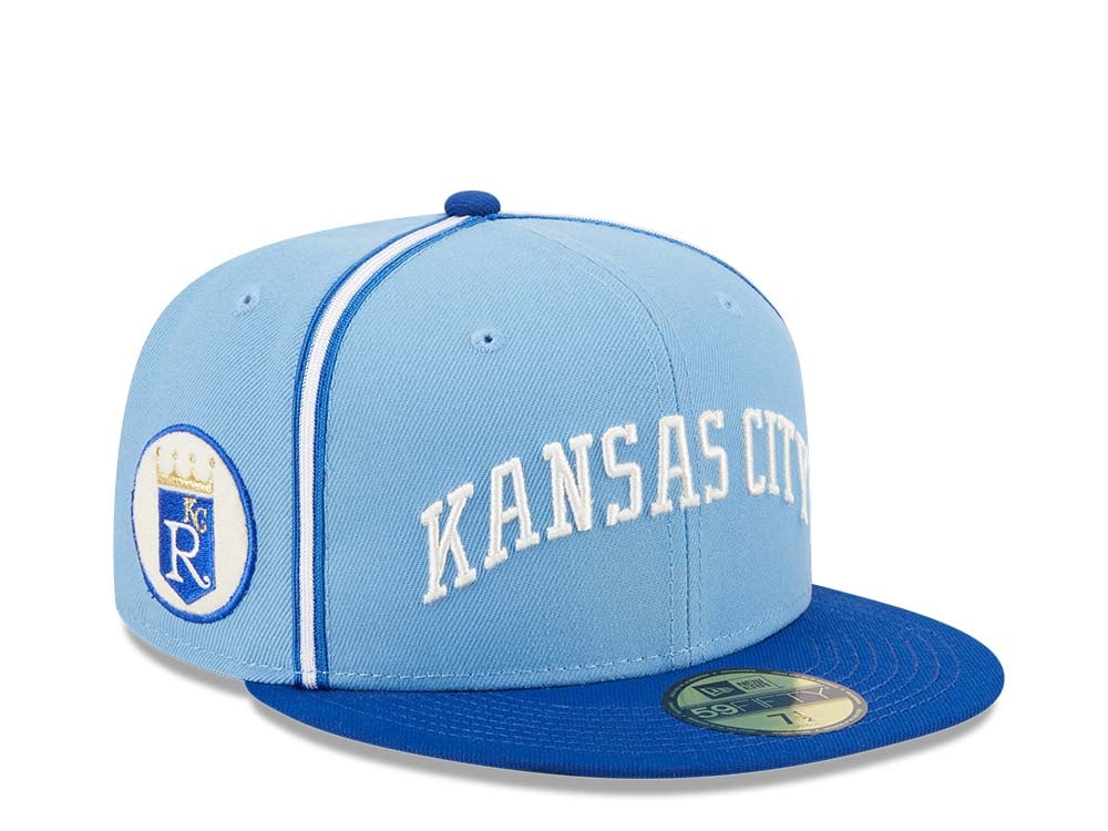 New Era Kansas City Royals Powder Blues Sky Throwback Edition 59Fifty Fitted Casquette