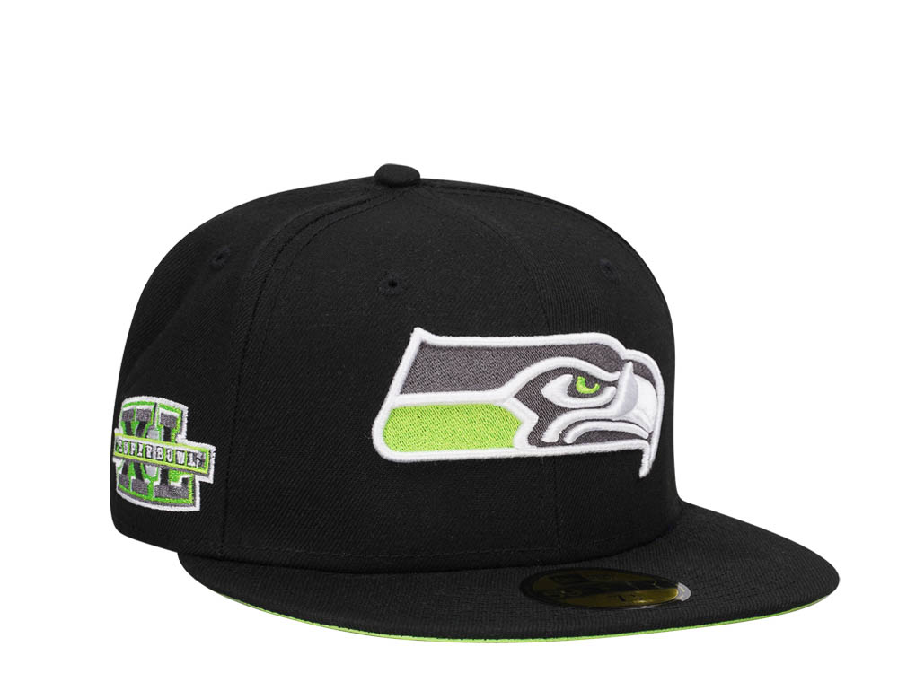 New Era Seattle Seahawks Super Bowl XL Black Neon Edition 59Fifty Fitted Casquette