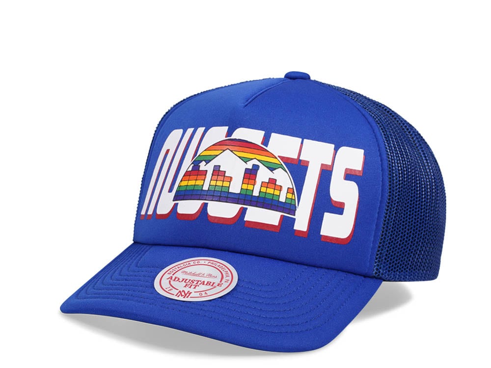 Mitchell & Ness Denver Nuggets Blue Billboard Trucker Snapback Casquette