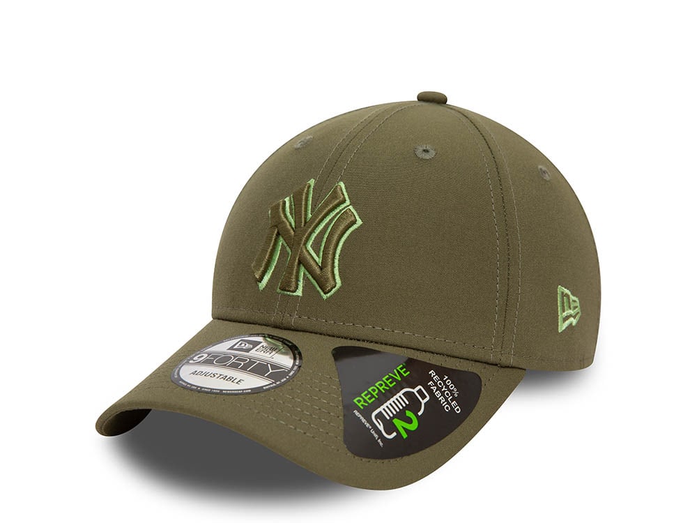 New Era New York Yankees Repreve Outine Olive 9Forty Strapback Casquette