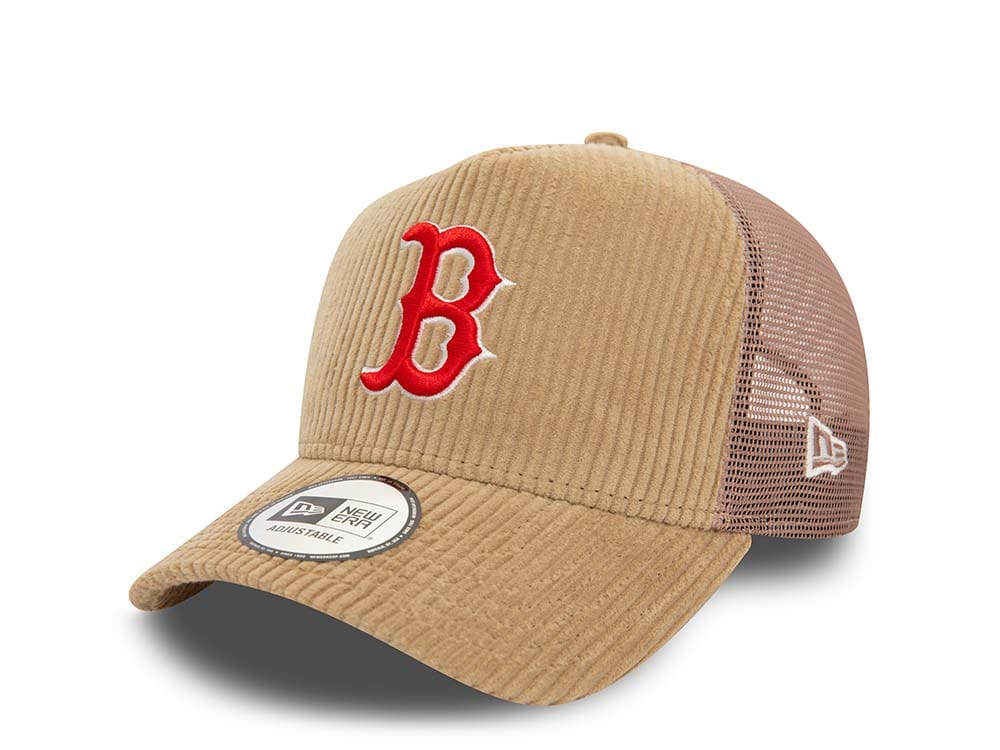 New Era Boston Red Sox Cord Trucker A Frame Snapback Casquette