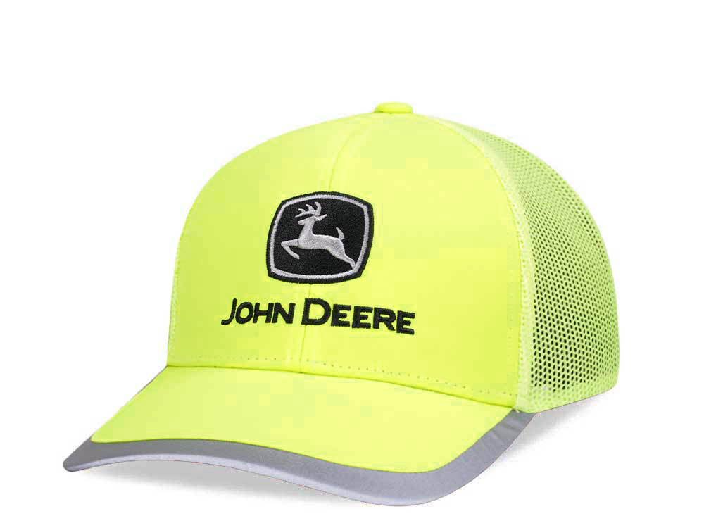 John Deere Construction Logo Yellow Trucker Snapback Casquette