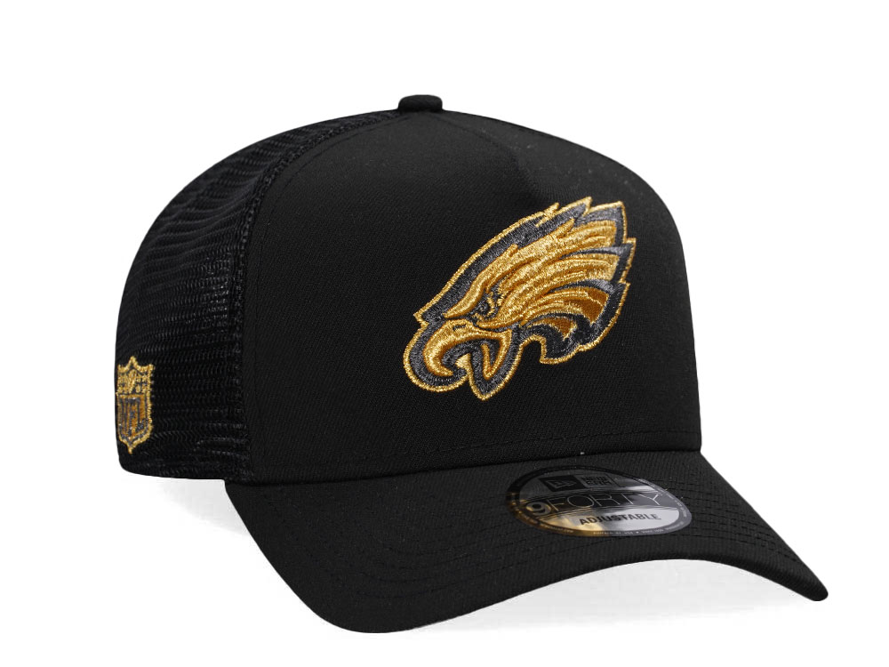 New Era Philadelphia Eagles Black and Gold Classic Edition Trucker A Frame 9Forty Casquette