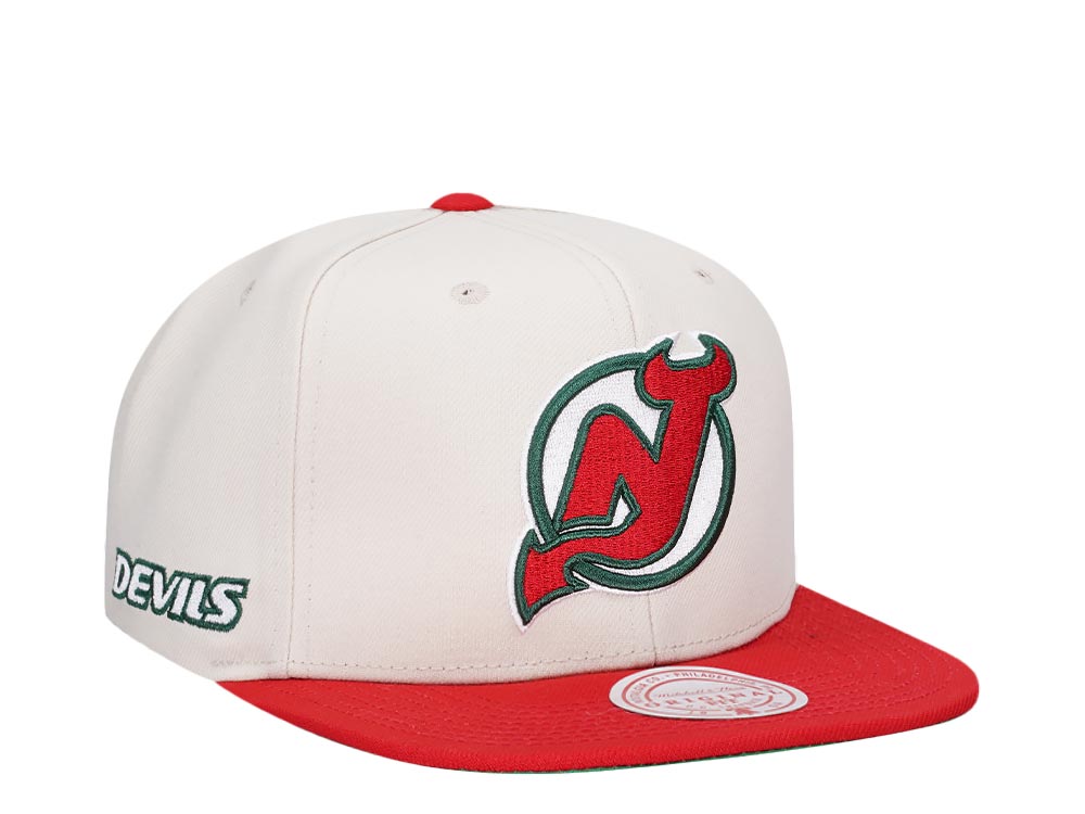 Mitchell & Ness New Jersey Devils Vintage Off-White Snapback Casquette