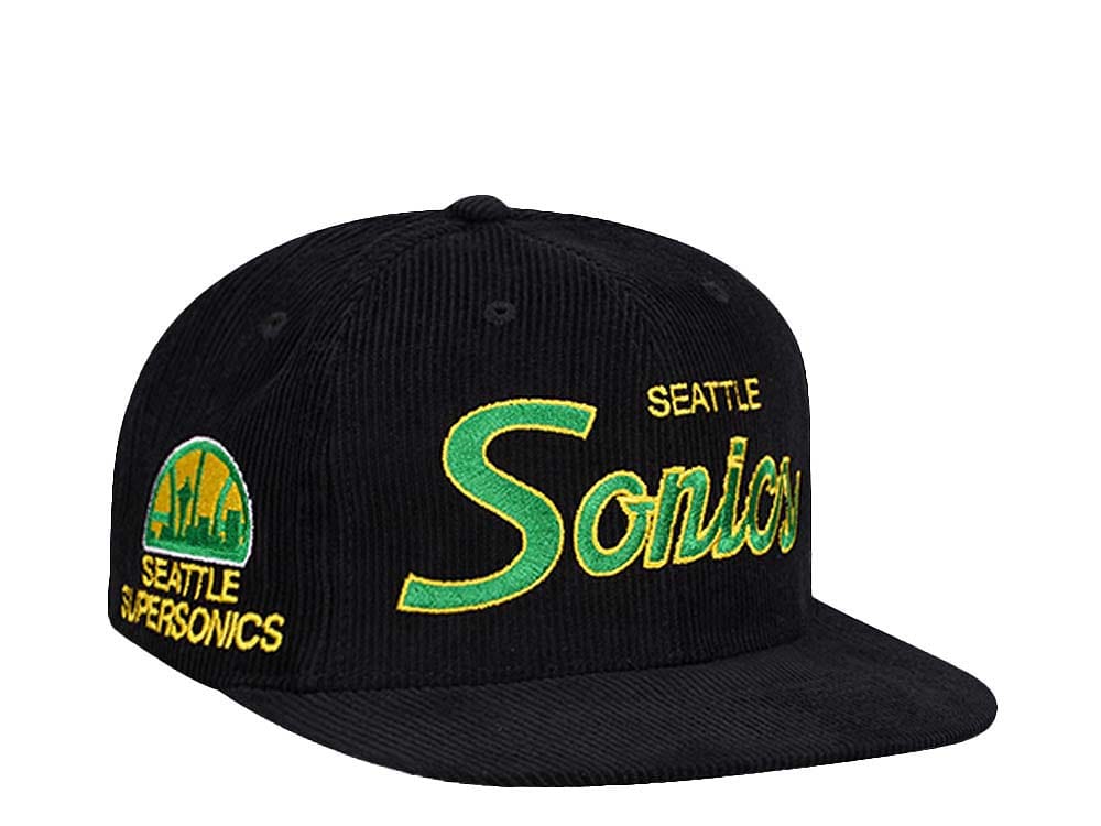 Mitchell & Ness Seattle Supersonics Cord Script Hardwood Classic Snapback Casquette