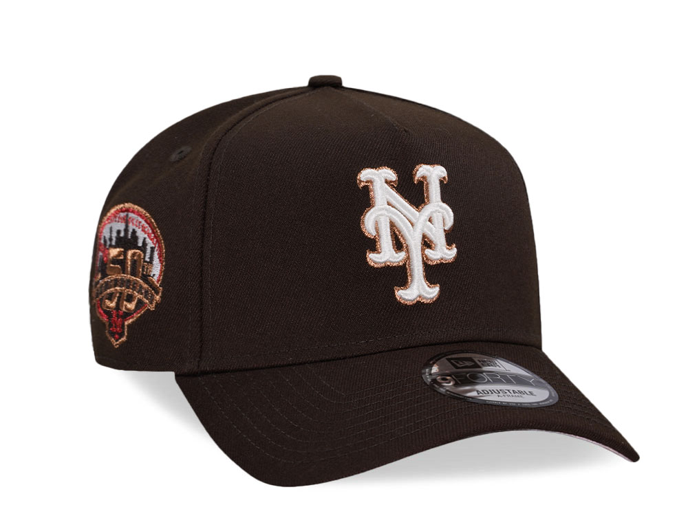 New Era New York Mets 50th Anniversary Burnt Copper Pink Edition 9Forty A Frame Snapback Casquette