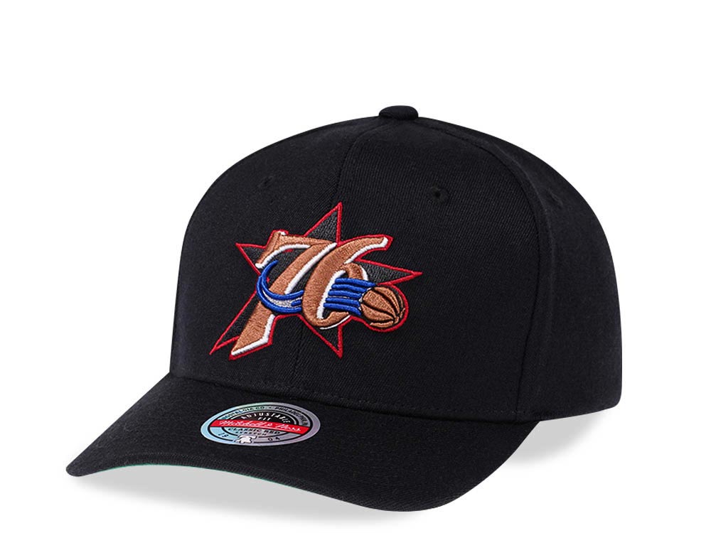 Mitchell & Ness Philadelphia 76ers Team Ground Red Line Black Solid Flex Snapback Casquette