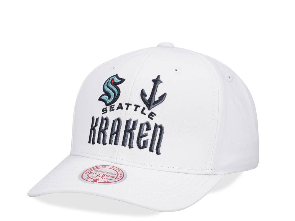 Mitchell & Ness Seattle Kraken All in Pro White Snapback Casquette