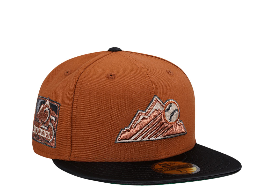 New Era Colorado Rockies 25th Anniversary Earthy Copper Satin Brim Two Tone Edition 59Fifty Fitted Casquette