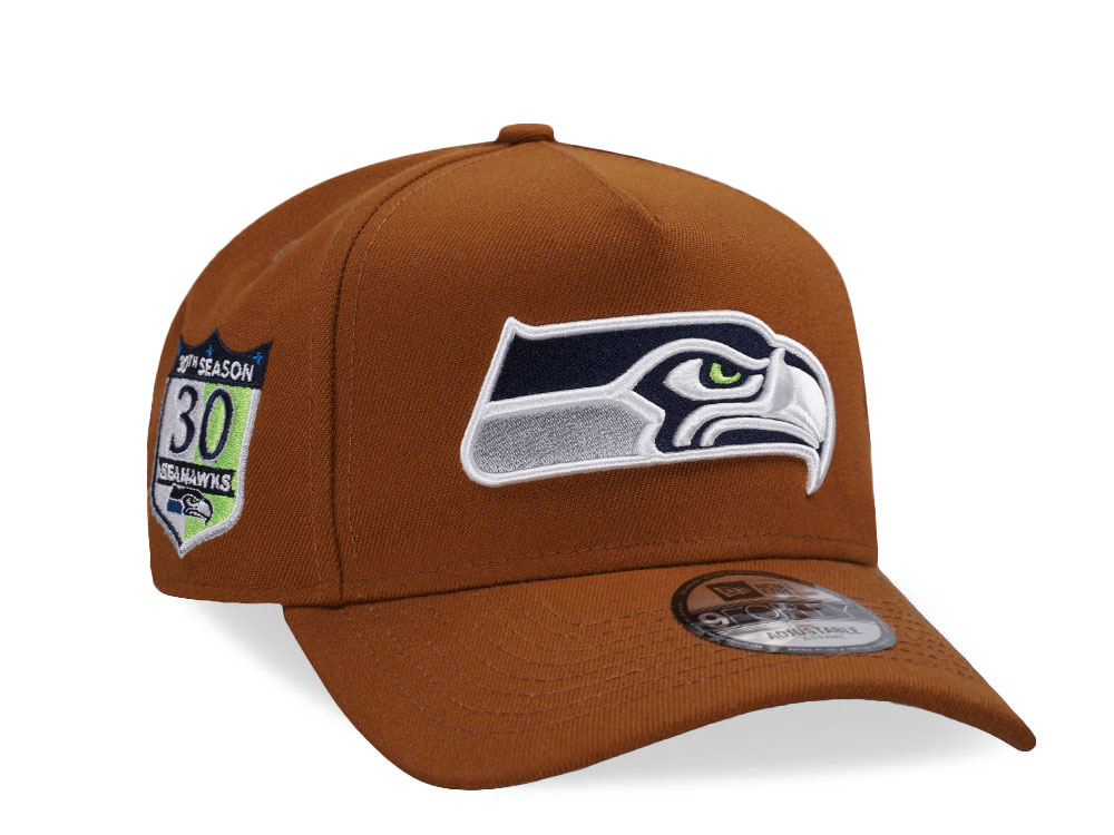 New Era Seattle Seahawks 30th Season Edition Brown 9Forty A Frame Snapback Casquette