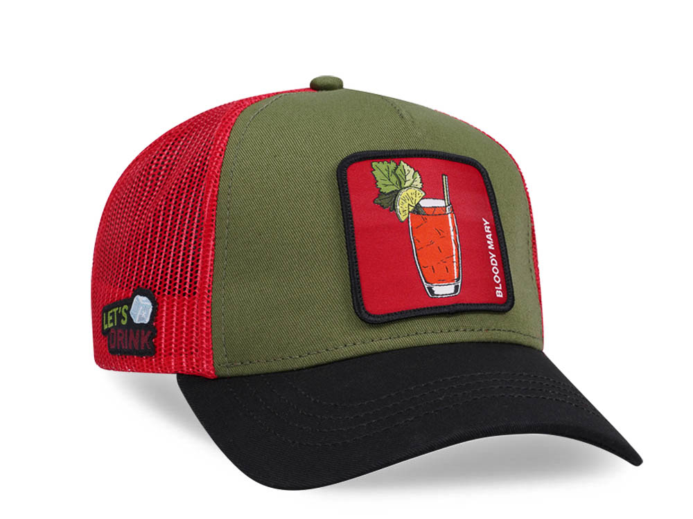 Capslab Cocktails Bloody Mary Green Black Red Trucker Snapback Casquette