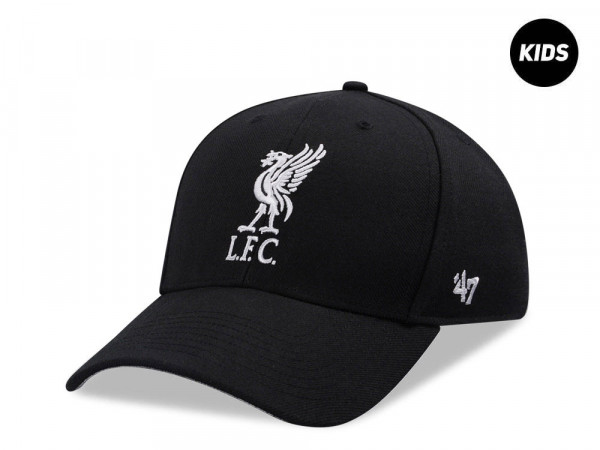 47Brand Liverpool FC Black and White MVP Strapback Cap