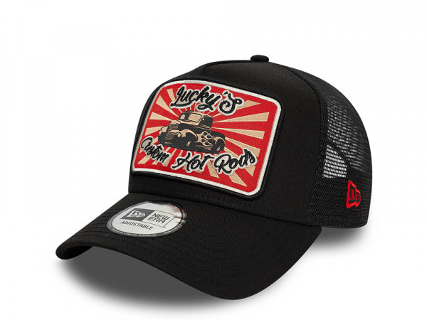 New Era Luckys Custom Black Trucker A Frame Snapback Cap