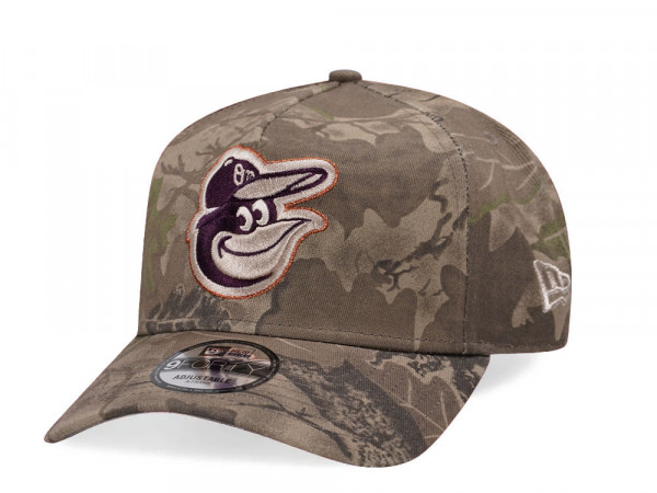 New Era Baltimore Orioles Leaf Camo Copper 9Forty A Frame Snapback Cap