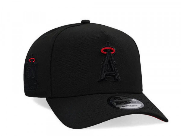 New Era Anaheim Angels 50th Anniversary Black And Red 9Forty A Frame Snapback Cap