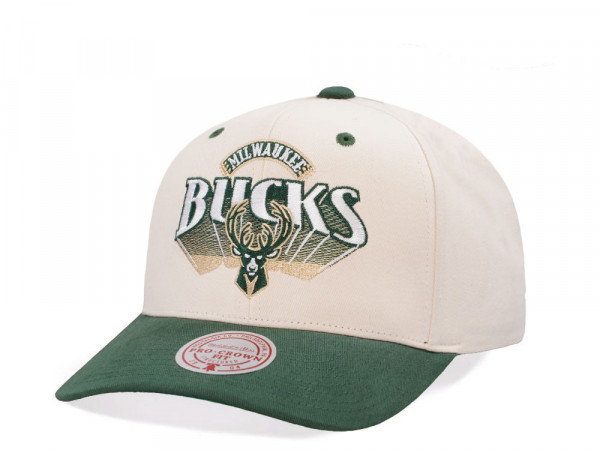 Mitchell & Ness Milwaukee Bucks Horizon Two Tone Pro Crown Fit Snapback Cap