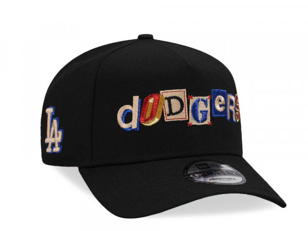 New Era Los Angeles Dodgers Lettering Black 9Forty A Frame Snapback Cap