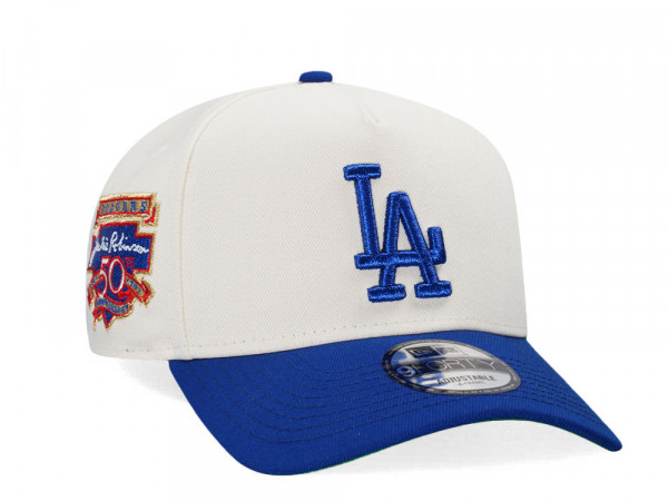 New Era New Era Los Angeles Dodgers Jackie Robinson 50th Anniversary Throwback Two Tone 9Forty A Frame Snapback Cap