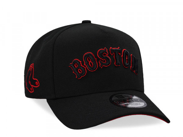 New Era Boston Red Sox Black And Red 9Forty A Frame Snapback Cap