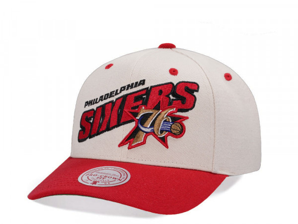 Mitchell & Ness Phildelphia 76ers Chrome Two Tone Pro Crown Fit Snapback Cap