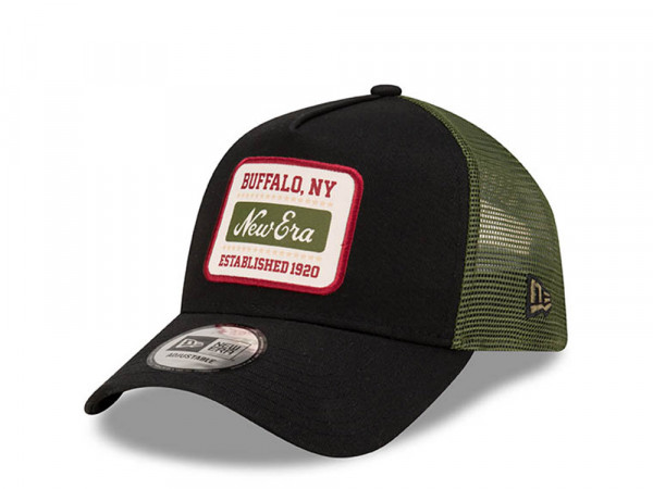 New Era Buffalo Dark Green Trucker A Frame Snapback Cap