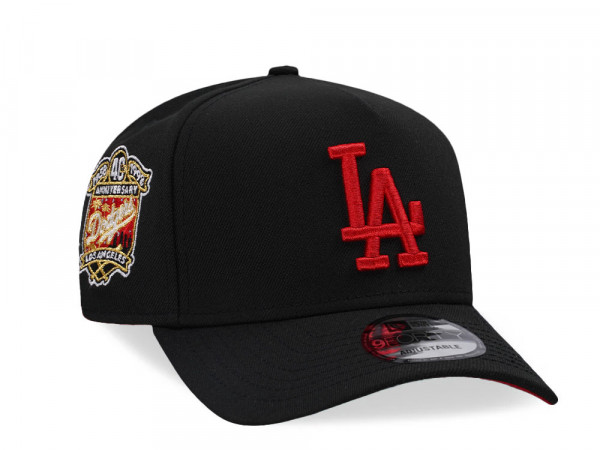 New Era New Era Los Angeles Dodgers 40th Anniversary Black Red 9Forty A Frame Snapback Cap