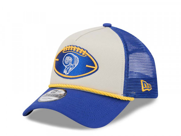 New Era Los Angeles Rams Sideline 2024 9Forty A Frame Trucker Snapback Cap