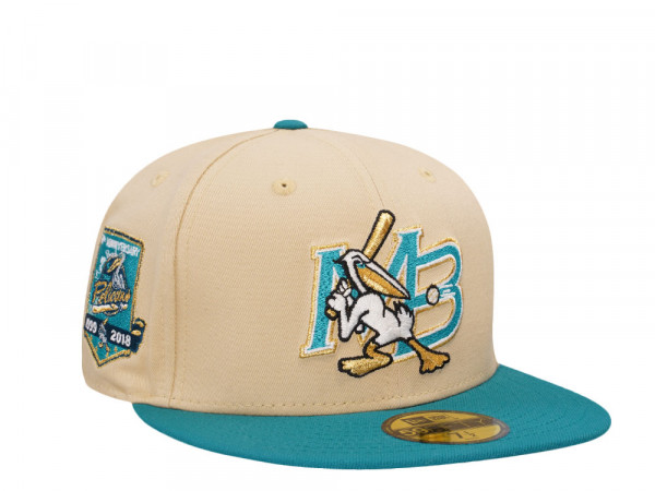 New Era Myrtle Beach Pelicans 20th Anniversary Vegas Gold Two Tone Edition 59Fifty Fitted Cap